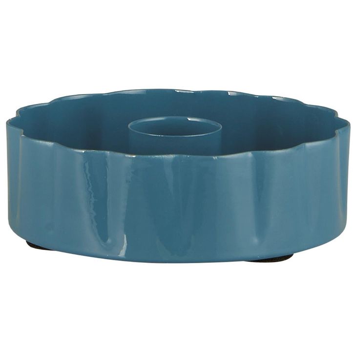 Kerzenhalter gewellte Kante dunkelblau von Ib Laursen | 2