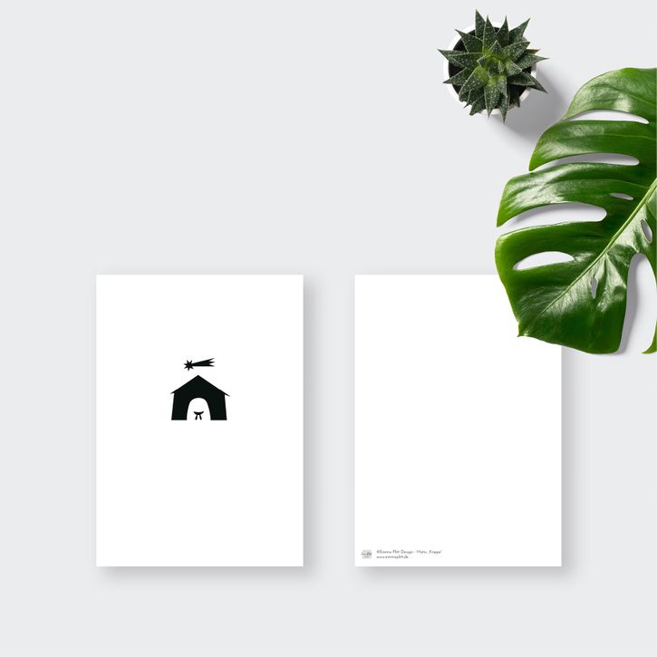 Postkarte Weihnachten Krippe minimalistisch von Emma Plitt Design | 2