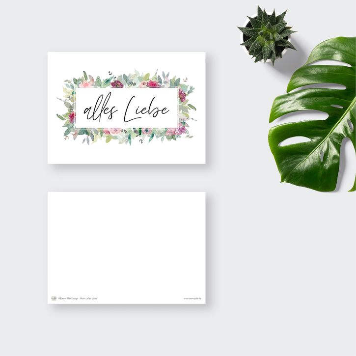 Postkarte alles Liebe von Emma Plitt Design | 2