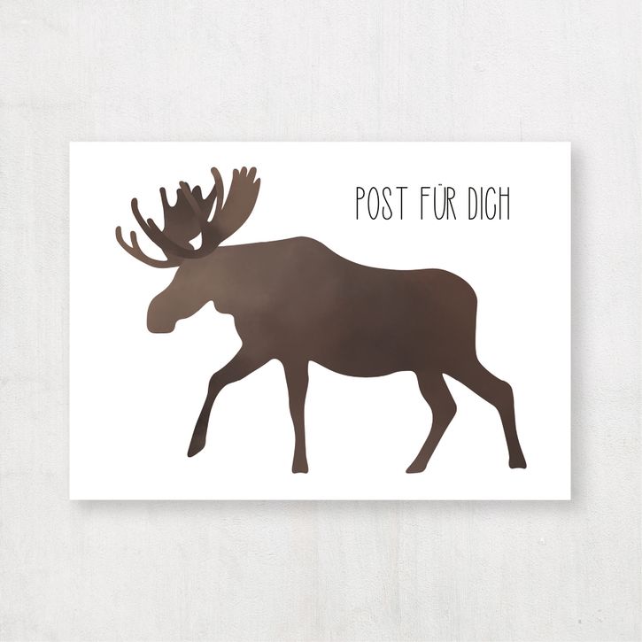 Postkarte Elch "Post für dich" von Emma Plitt Design | 1