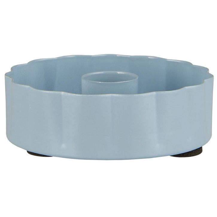 Kerzenhalter gewellte Kante hellblau von Ib Laursen | 2