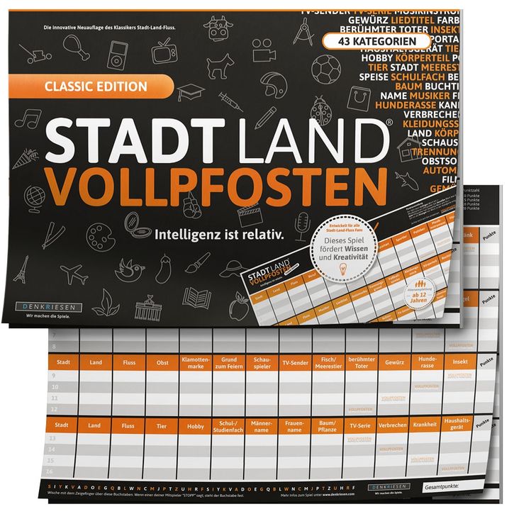 Stadt Land Vollpfosten® - Classic Edition A4 von Denkriesen | 1