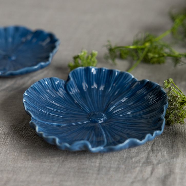 Blomster Schale Blattmuster Dunkelblau von Storefactory