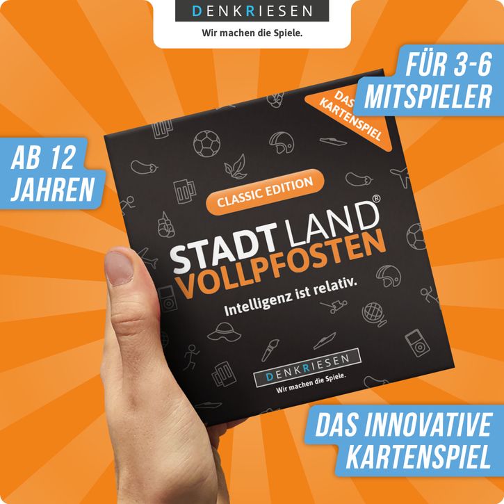 Stadt Land Vollpfosten® - Das Kartenspiel - Classic Edition von Denkriesen | 2